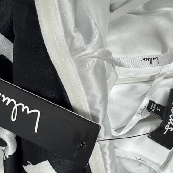 NWT Lulus Bring Me Back To You Black and White Print Strapless Midi Dress - Picture 8 of 9